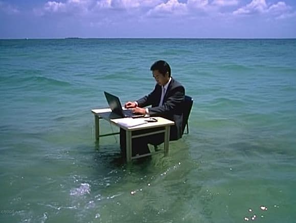 image of man working in ocean
